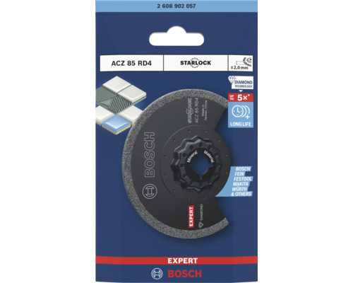 Lame de scie segmentée Bosch Starlock ACZ 85 RD4 Expert Diamond pour matériaux minéraux sous emballage