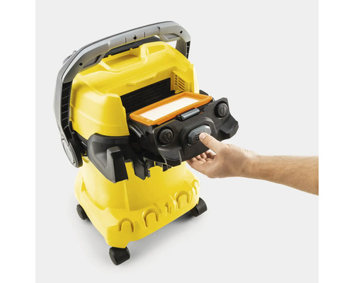 Aspirateur multifonction Kärcher avec cartouche filtrante amovible pour un retrait facile