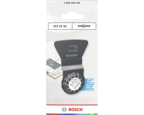 Grattoir Bosch Starlock ATZ 52 SC pour outils multifonctions destiné à enlever le mortier et la colle à carrelage.