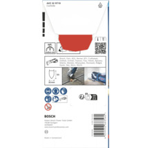 Bosch Carbide Schleifplatte AVZ 32 RT10 für Multi-Cutter Werkzeuge mit Informationen zur Anwendung und Kompatibilität auf der Verpackung