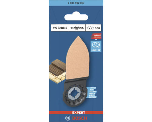 Bosch Expert Starlock Tauchsägeblatt AVZ 32 RT10 für Multitool zum Schleifen und Raspeln in Holz und Verbundwerkstoffen