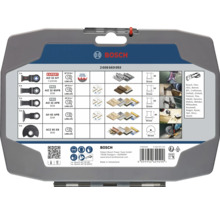 Jeu de lames de scie multifonction Bosch Starlock, 5 pièces, pour divers matériaux et applications, dans un coffret système en plastique.
