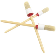 Drei Ringpinsel mit Holzstiel und Naturborsten für Malerarbeiten