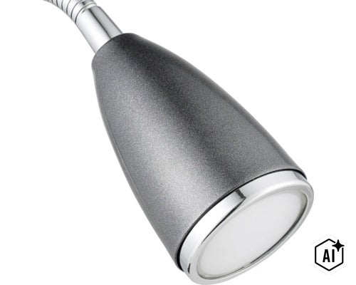 Tête de spot d'une lampe de bureau avec bras flexible (Image AI modified or generated)