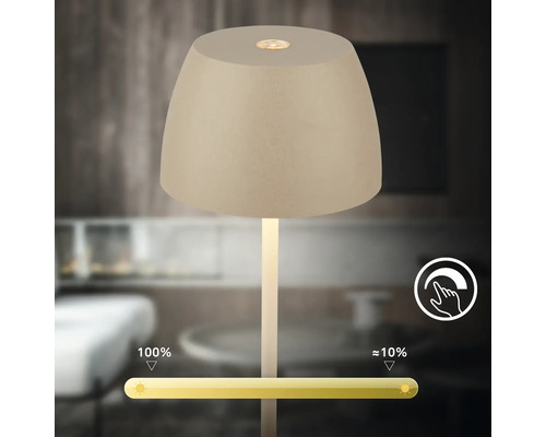 Lampe de table moderne avec abat jour et fonction variateur tactile