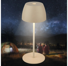Lampe LED rechargeable moderne pour extérieur avec abat jour rond et socle