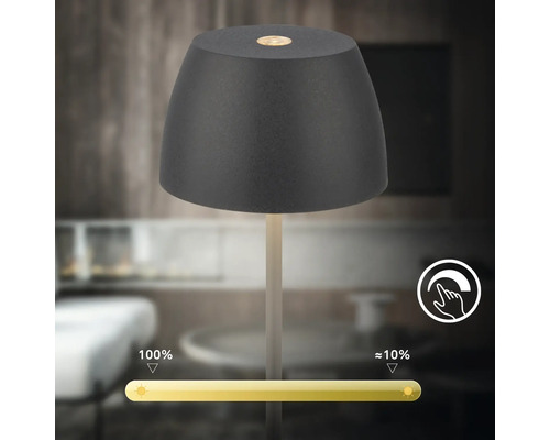 Moderne Tischleuchte mit dimmbarem LED Leuchtmittel und Touch Dimmfunktion für stimmungsvolle Beleuchtung