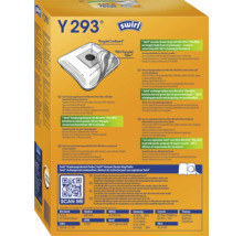 Sac aspirateur Swirl Y 293 avec filtre MicroPor Plus et code QR pour la recherche de produits.