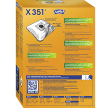 Sac aspirateur Swirl X 351 avec filtre MicroPor Plus sur emballage produit