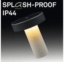 Moderne LED Tischleuchte fuer den Aussenbereich mit Schutzart IP44 fuer Spritzwasserschutz