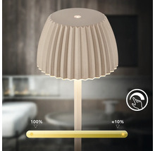 Lampe de table LED dimmable avec abat-jour plissé et capteur tactile pour réglage continu de la luminosité