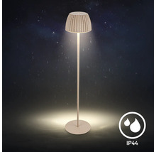 Lampadaire extérieur moderne avec abat jour et indice de protection IP44 pour une utilisation en extérieur.