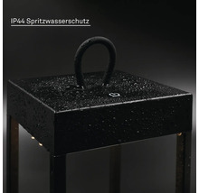 Tragbare LED Außenleuchte mit Tragegriff und IP44 Spritzwasserschutz für den Garten.