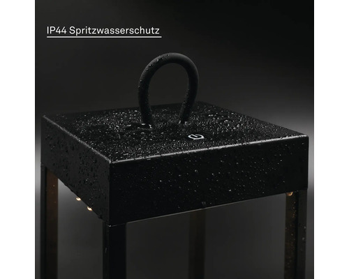Tragbare LED Außenleuchte mit Tragegriff und IP44 Spritzwasserschutz für den Garten.