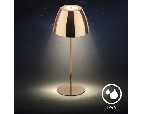 Moderne LED Tischleuchte mit Touchschalter, spritzwassergeschützt nach IP44 Standard für den Innen- und Außenbereich.