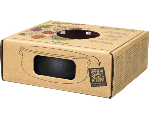 Verpackung der Grill Me Piccolo Gemüseschale aus Terrakotta für den Grill oder Backofen