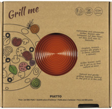 Grill me Piatto Pizzaplatte aus Terrakotta für Grill und Backofen in Verpackung