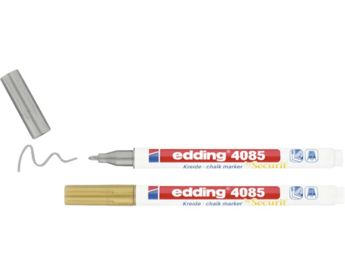 Marqueur à craie Edding 4085 pour surfaces lisses avec capuchon retiré