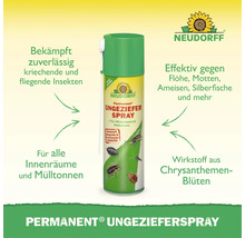 Neudorff Permanent Ungezieferspray zur Bekämpfung von fliegenden und kriechenden Insekten in Wohnräumen und Mülltonnen mit natürlichem Wirkstoff.