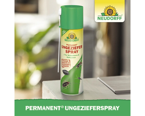 Neudorff Permanent Ungezieferspray zur Bekämpfung von fliegenden und kriechenden Insekten in Wohnräumen und Mülltonnen