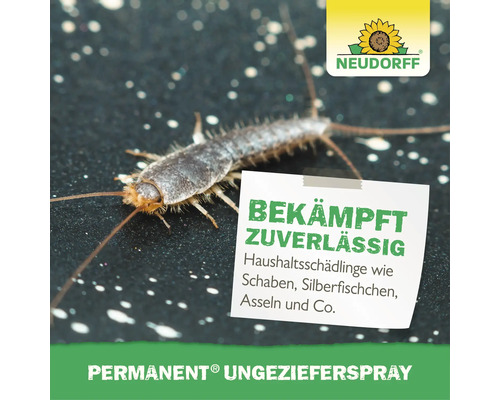 Neudorff Permanent Ungezieferspray zur Bekämpfung von Haushaltsschädlingen wie Silberfischchen, Schaben und Asseln