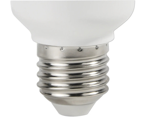 Nahaufnahme des E27 Schraubsockels einer LED Lampe mit Gewinde