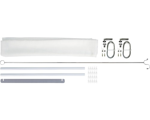 Kit d''accessoires complet pour rideaux japonais avec chariots à panneaux, profilé de lestage et accessoires de montage