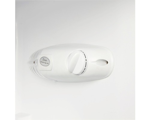 Vue détaillée d''un radiateur avec bouton rotatif pour régler la température.