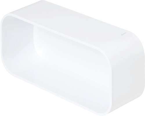 Étagère murale blanche avec coins arrondis pour salle de bain