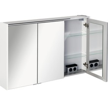 Armoire de toilette FACKELMANN Denver LED lxhxp 110x68.5x16 cm blanc mat