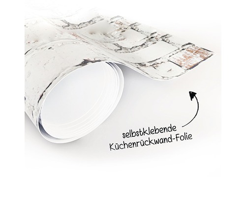 Selbstklebende Küchenrückwandfolie im Rollenformat mit Backsteinmuster