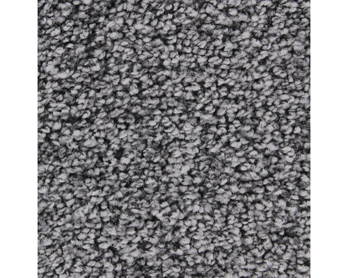 Detailansicht eines grauen Teppichs mit Schlingenstruktur