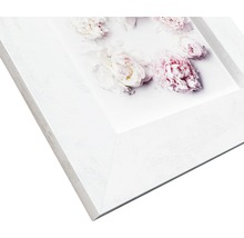 Cadre photo blanc avec motif floral