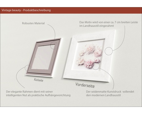 Deux cadres photo avec motif floral et cadre robuste.