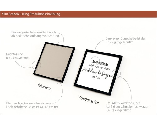 Description du produit d''un cadre photo avec dispositif de suspension et lettrage
