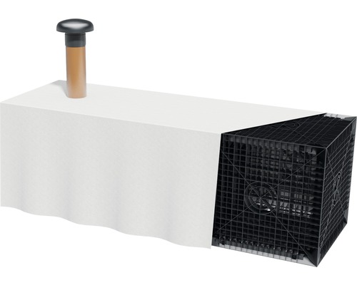 Versickerungsanlage mit Kontrollschacht und Geotextilvlies