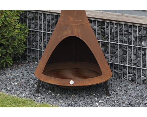 Metall Kaminofen mit Grillfunktion für den Aussenbereich