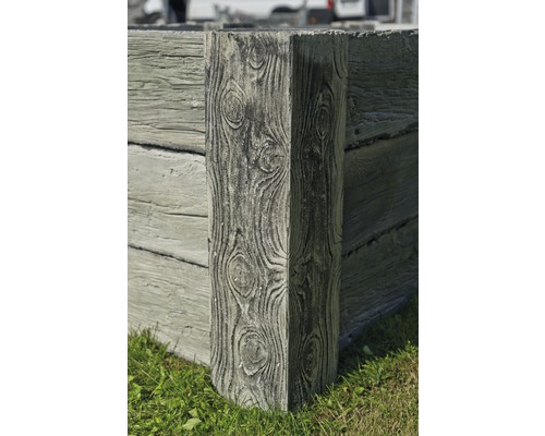 Betonwinkel mit Holzoptik für Hochbeet