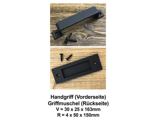 Schiebetürgriff Set mit Griff und Griffmuschel