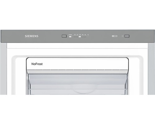 Detailansicht eines Siemens Gefrierschranks mit NoFrost Funktion und Temperaturanzeige