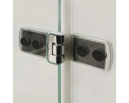 Charnière de douche en métal et verre