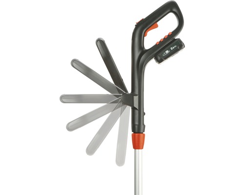 Akku-Rasentrimmer mit verstellbarem Trimmerkopf