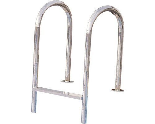 Schwimmbadleiter aus Metall mit einer Stufe