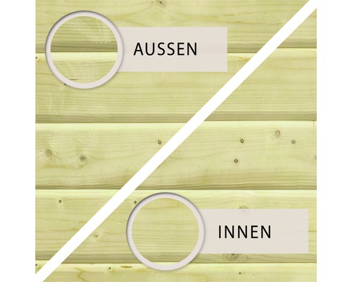 Holzwand von außen und innen