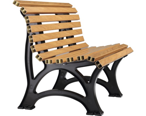 Banc de parc avec dossier et structure métallique