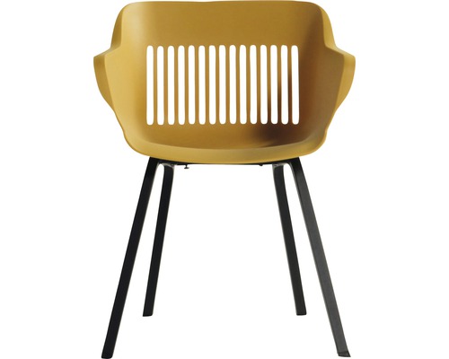 Stuhl mit Armlehnen und Metallbeinen