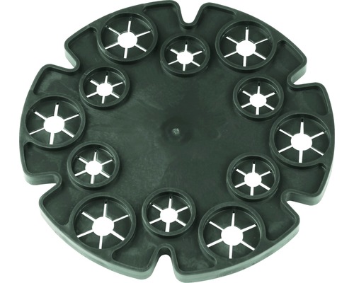 Plateau de rangement rond avec douze évidements pour l''organisation