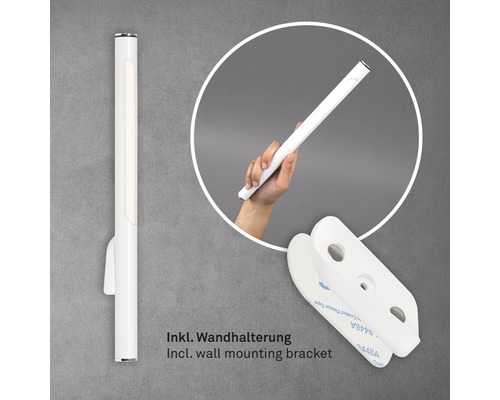 Weisse LED-Leuchte mit Wandhalterung