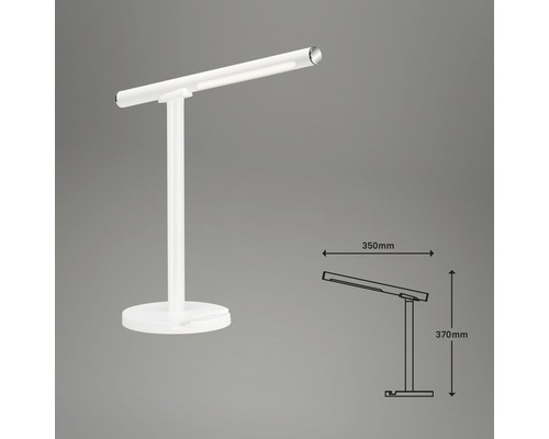 LED-Tischleuchte mit Abmessungsangaben