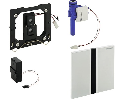 Commande d''urinoir Geberit avec capteur infrarouge, plaque de commande et élément de montage